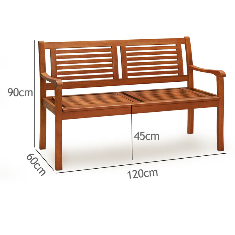 Panca da Esterno, Panchina da Parco in Legno, Panca for Il Tempo Libero con  Schienale, 100/120 Cm, Adatta for Parco Giochi, Portico, Cortile (Size 