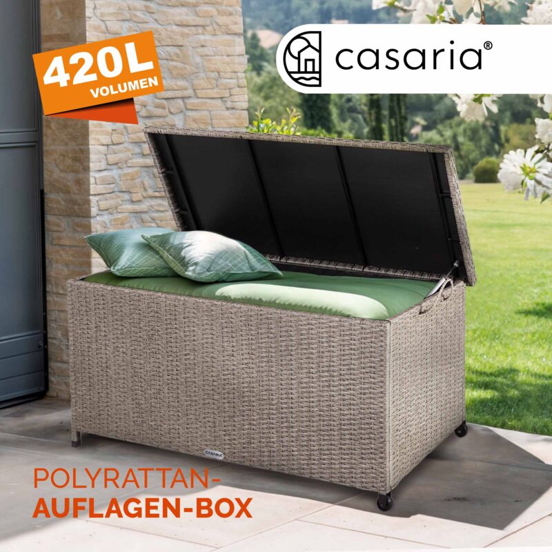 vidaXL Armadio da Giardino Nero 65x45x88 cm in Rattan PP