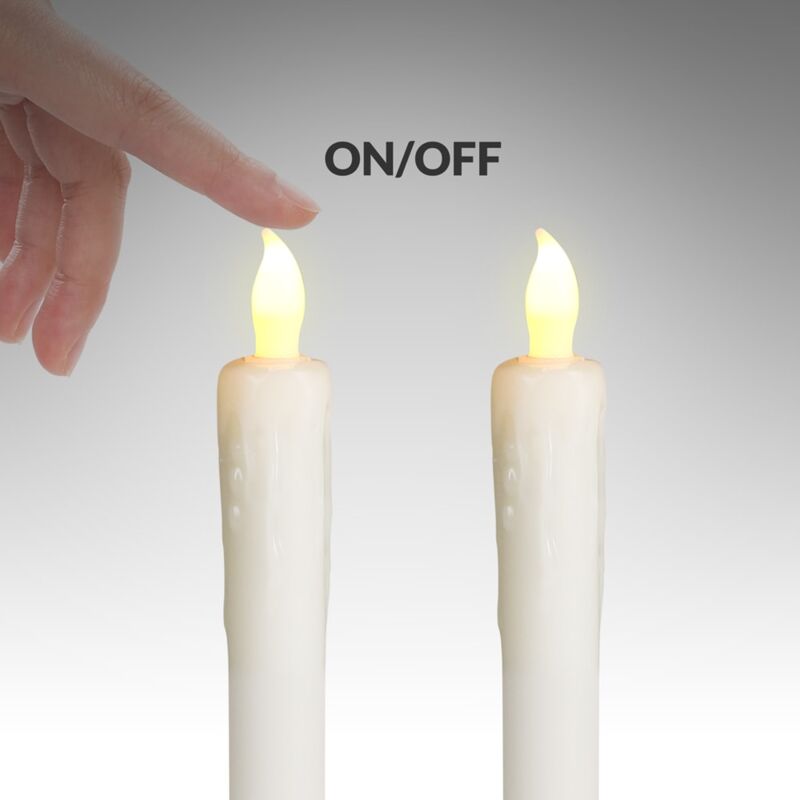 Candele LED Tremolanti - 12 Pezzi | Effetto Fiamma Realistico, Batteria Included, Diametro 5cm - Foto 4