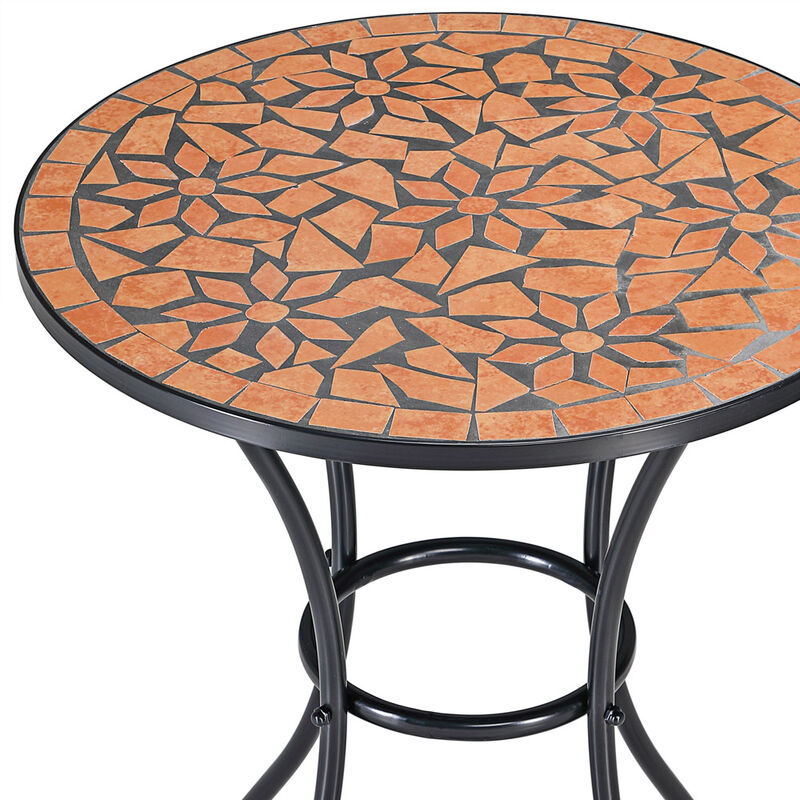 Deuba Tavolino da Balcone Pieghevole Oriental Resistente alle intemperie Tavolo semicircolare da Appendere a Mosaico Esterni 
