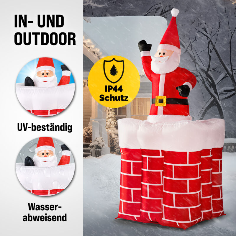MONZANA® Babbo Natale gonfiabile grande 178cm salta-dal-camino