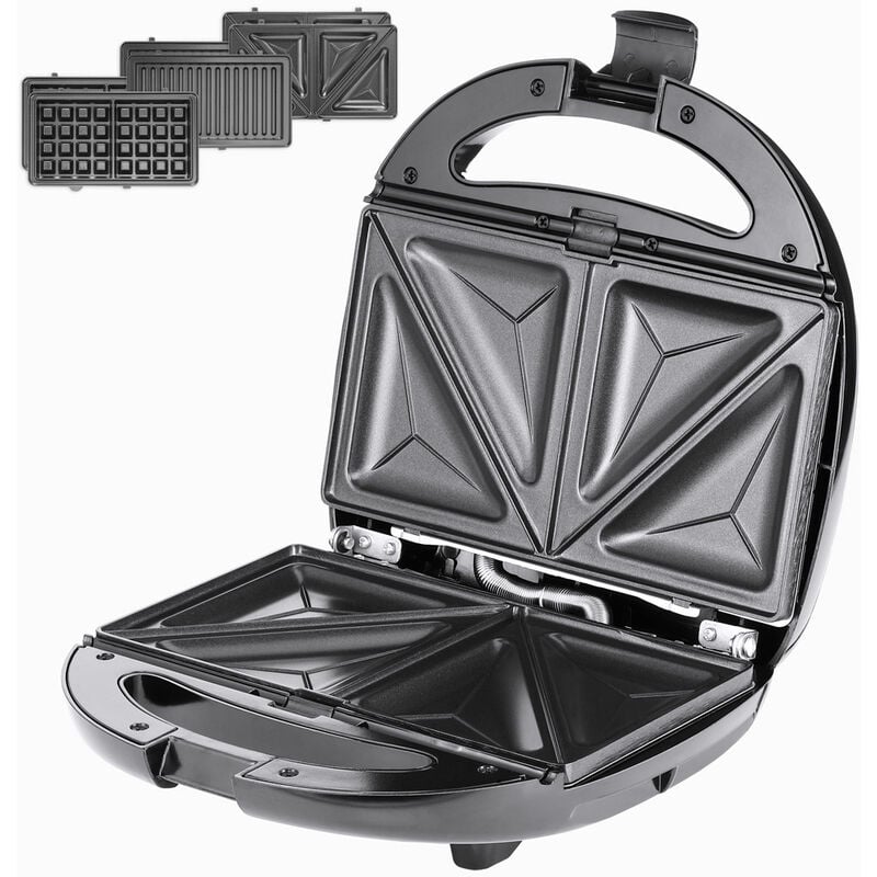 monzana tostiera grill a contatto 3 in 1 piastra per waffle da tavolo  panini sandwich 800W antiaderente BPA free