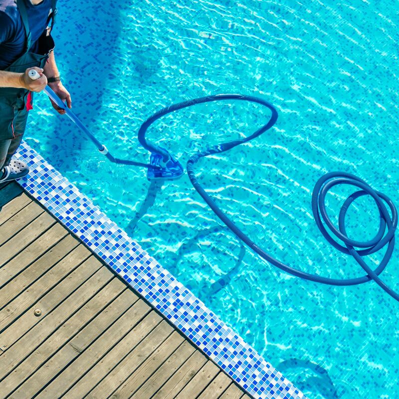 MONZANA® tubo da piscina 6 - 14 m flessibile stabile resistenti ai raggi UV  tubo da piscina tubo per pompa tubo di aspirazione per opmpa filtrante 14m  32mm blau (de)