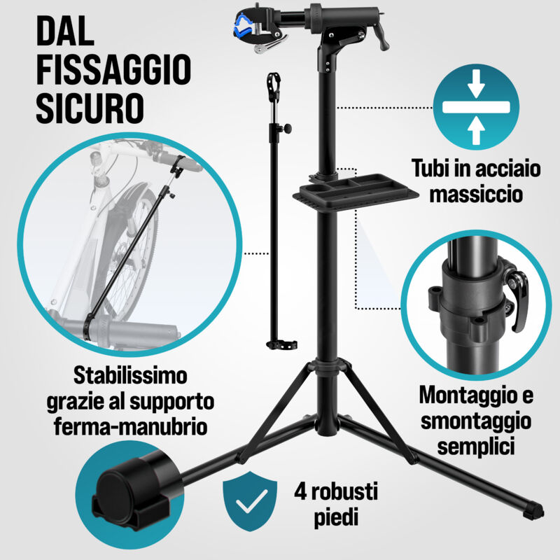 Cavalletto Per Riparazione Bici WZTO - Pieghevole, Fino A 50kg, Per E-bike