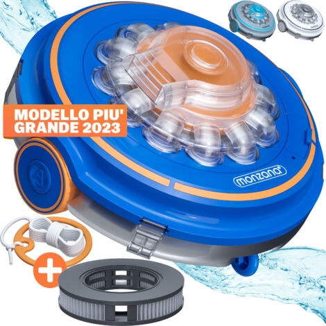 Monzana Robot da Piscina Poolboy600 Cordless Automatico con Lamelle Morbide Aspirapolvere a Batteria Pulizia Swimmingpool Poolboy600 blau (de)
