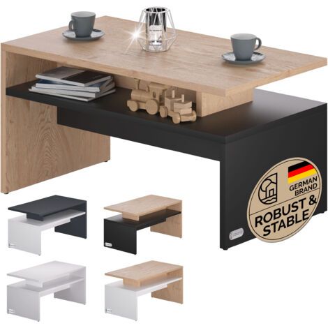 CASARIA® Tavolino Salotto da Divano 95x55x50cm Mobiletto Basso in Legno holz grau (de)