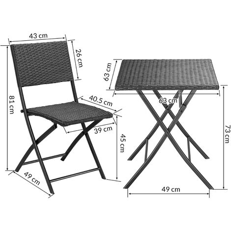 Sgabello Pieghevole 3in1 Polyrattan Casaria | Portatile Per Giardino, Campeggio, Casa - Foto 8