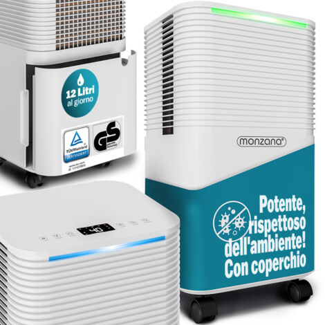 Deumidificatore elettrico 44,5x25,5x22cm 12L timer 24 ore