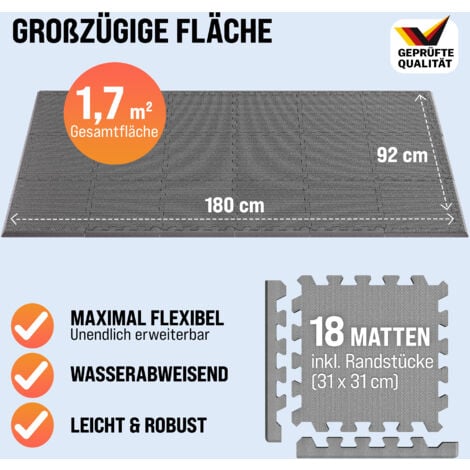 MONZANA® Tappetini fitness per protezione pavimenti con bordi 29,5x29,5 cm Tappetino  puzzle antiscivolo