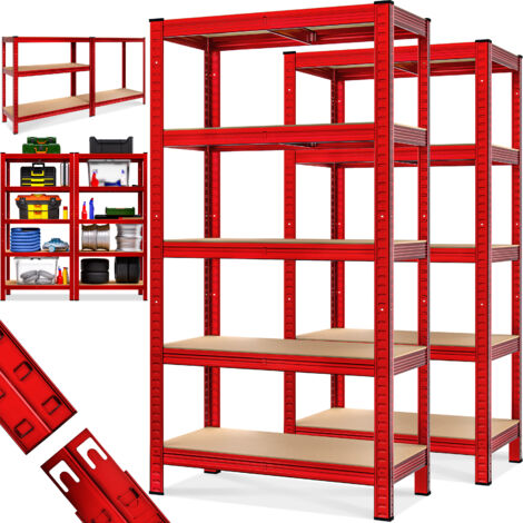 Scaffali per carichi pesanti Set di 2 Rosso 180x90x40cm 875kg