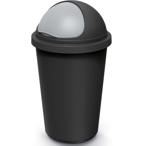 KEDEN® Cestino per Rifiuti 50L con Coperchio Pattumiera Secchio in Plastica per Ufficio Portacarta Schwarz Grau (de)