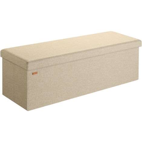 CASARIA® Panca Contenitore Pieghevole Similpelle Pouf Poggiapiedi Ottomana XL - Beige (de)