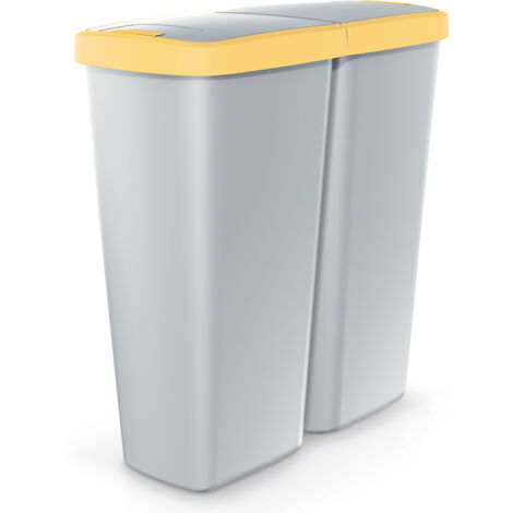Cestino Duo grigio/giallo 50L 55x25x57cm