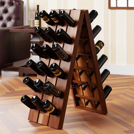 portabottiglie vino da parete in legno massello espositore vino da parete  design