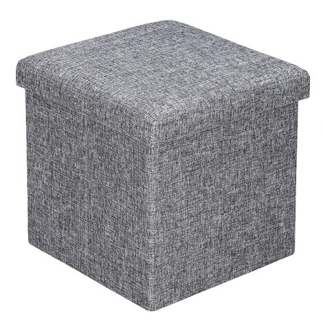 seduta imbottita 76 x 38 x 38 cm Carico massimo di 300 kg D/&D Quality Pouf portaoggetti pieghevole grigio chiaro
