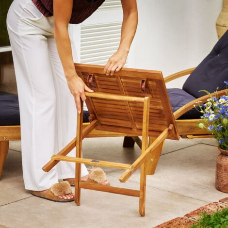 CASARIA® Tavolino pieghevole in legno di acacia oliato 46x46x46cm tavolino richiudibile tavolino da caffè tavolo da giardino tavolo piccolo da esterno