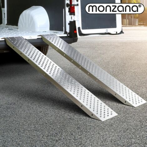 Set 2 Rampe Di Carico In Acciaio Zincato 135 Cm – Portata 400 Kg, Antiscivolo, Per Auto, Moto, Quad E Macchine Edili