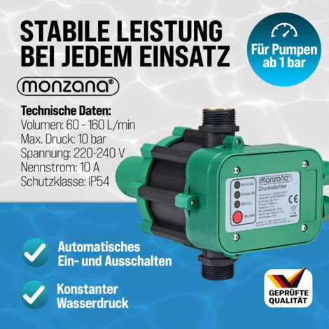 Pressostato Pompa Acqua Automatico - Max 10 Bar, Con Cavo E Spina EU, IP65, Per Irrigazione E Pozzi - Foto 10