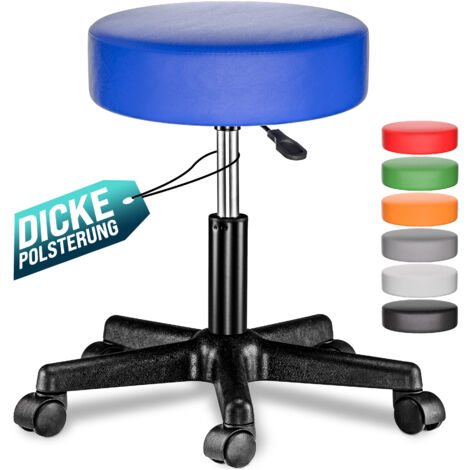CASARIA® Sgabello Girevole  56 x 56  Altezza Regolabile 46 - 61 cm cm Similpelle Sedia  Girevole 360°  Imbottitura della Seduta 10 cm  Blu