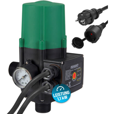 MONZANA® Pressostato per Pompa Acqua Interruttore Regolatore Pressione Indicatore di pressione Cavo incluso