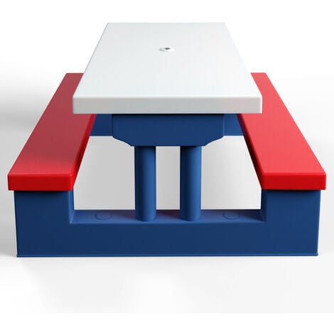 Deuba Set Mobili da Giardino per Bambini Tavolino 2 Seggioline pieghevoli e Ombrellone Angoli arrotondati fino 35kg anti UV 