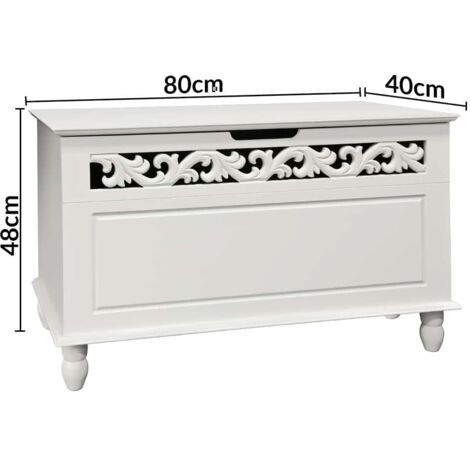 Cassapanca Contenitore Legno 84x42x46cm - Bianca, Multifunzionale, Per Interni - Foto 6