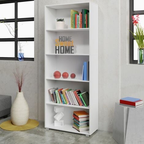Libreria scaffale Mobile Casa Ufficio Soggiorno Archiviazione Colore e modello a scelta 5 Shelves White (en)
