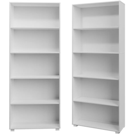 Libreria scaffale Mobile Casa Ufficio Soggiorno Archiviazione Colore e modello a scelta 5 Shelves White (en)