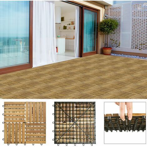 Piastrelle Legno Acacia 66pz 6m² - Per Esterni, 30x30cm, Sistema Ad Incastro, Certificato FSC - Foto 12