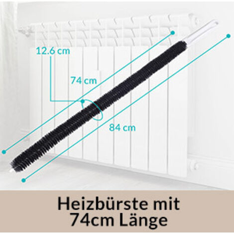 BRUSHYZ Pulisci Termosifoni Flessibile Lungo 117cm I Spazzola Per Pulire Termosifoni Senza Graffi I Spazzola Pulizia Caloriferi Con Setole Di Nylon Flessibili I Per Tutti I Radiatori