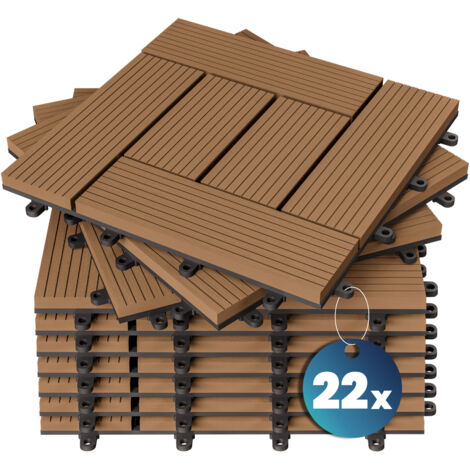 Piastrelle da giardino in wpc mattonelle 30x30cm sauna patio terrazza esterno 22x Mosaico terracotta