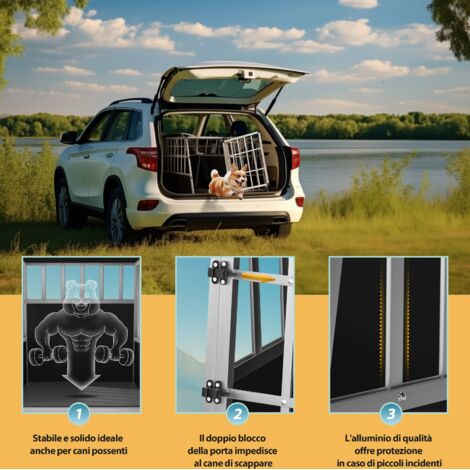 Cadoca Trasportino per Cani Auto Box da Viaggio per Animali per Tutti i Cofani di Auto Ibride Alluminio Cuccetta per Aereo Varie Misure Trasportino per cani XXL