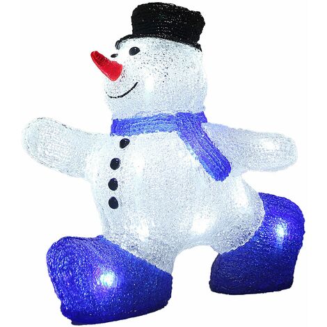 Figura Natalizia in Acrilico Luci a LED a Batteria o con Cavo Vari Modelli Decorazione di Natale Giardino Addobbo Decorativo Indoor Outdoor Pupazzo di neve Taglia M