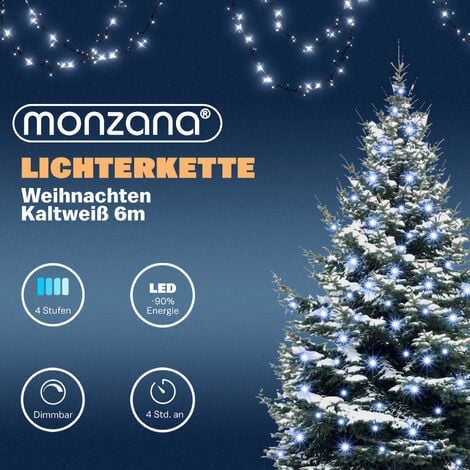 Luci di Natale catena da esterno 20 mt di 200 micro LED a ricarica