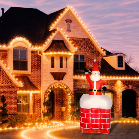 Babbo Natale LED appeso sulla scala da 90cm, decorazioni natalizie