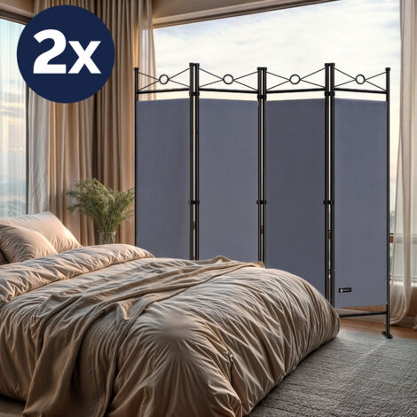 Deuba Divisorio Pieghevole 180x160cm - Separé Ambienti In Tessuto Con Struttura Metallica - Foto 13