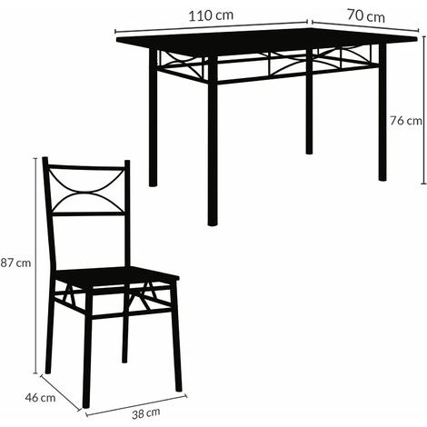 Casaria Set tavolo con 4 sedie per cucina soggiorno sala da pranzo Rovere  scuro