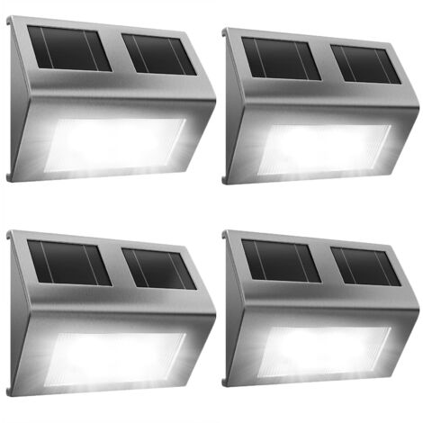 MONZANA® Set di 4 Lampade da Parete LED a Energia Solare con Sensore Crepuscolare da Giardino Esterno (1/5)