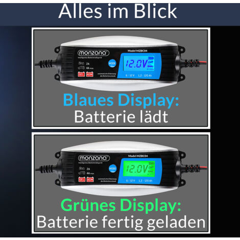 Caricabatterie per Auto Macchina totalmente automatico 6V 12V Moto Caricatore  Batteria e Mantenitore macchine e motociclette