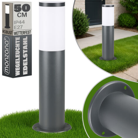 MONZANA® Lampada per Vialetto Acciaio Inox Attacco E27 Luce Esterni Paletto Illuminazione Sentiero Piantana Esterno Anthrazit (de)