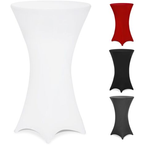 Deuba Copritavolo per tavolino alto da buffet bistrot copertura per tavolini Stretch elastica Ø 60-65/70-75/80-85 cm Ø60 cm / weiß (de)
