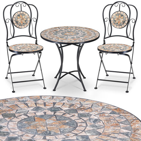 Mosaico decorativo SALOTTO Set Gruppo Sedie Tavolo da giardino sedie tavolo bistrot 