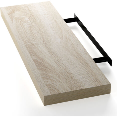 Mensola da parete 70cm in rovere con supporto
