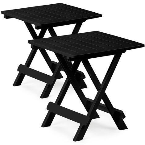 Set Di 2 Tavolini Pieghevoli Da Esterno 'Adige' | 50x45x43 Cm | Bianco, Nero O Verde | Per Balcone, Terrazzo, Campeggio
