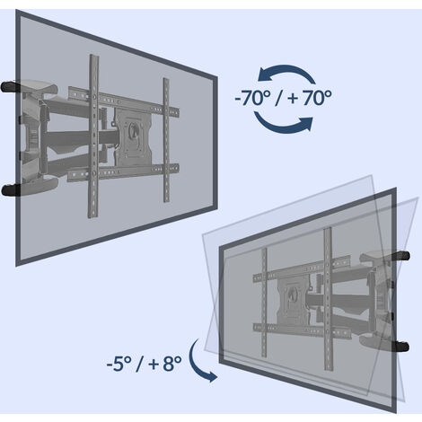JXMTSPW Supporto TV Da Parete Inclinabile Da 32 A 75 Pollici - Fino A 70kg, VESA 600x400 Mm, Distanza 50mm