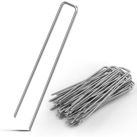 Picchetti per Fissaggio a Terra Acciaio Zincato Ø 2,7 mm Ancoraggio Tende per Giardino Set 50 pz.