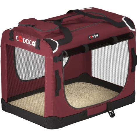 Trasportino per cani bordeaux M 60x42x44cm pieghevole