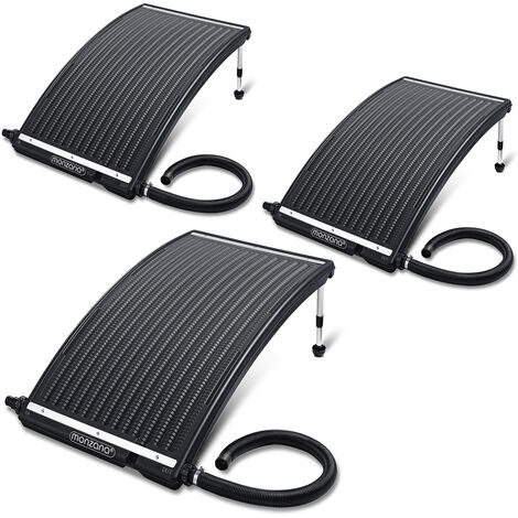 MONZANA® Pannello Solare Termico Curvo da Piscina Risparmio Energetico 110x69x14cm 10000 L/h Gambe Regolabili 26-38 cm Adattatore 32/38mm HDPE Resistente a Intemperie e Raggi UV per Piscine da Terra
