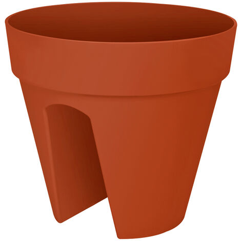 Ecopots Amsterdam Vaso Rotondo Moderno In Plastica Riciclata – 17,8 Cm, Terracotta, Per Uso Interno