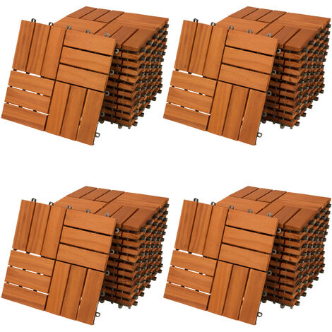 Casaria Piastrelle in legno certificato FSC® per giardino balcone ad incastro 30x30cm da esterno 44x Acacia Mosaic (en) (1/5)